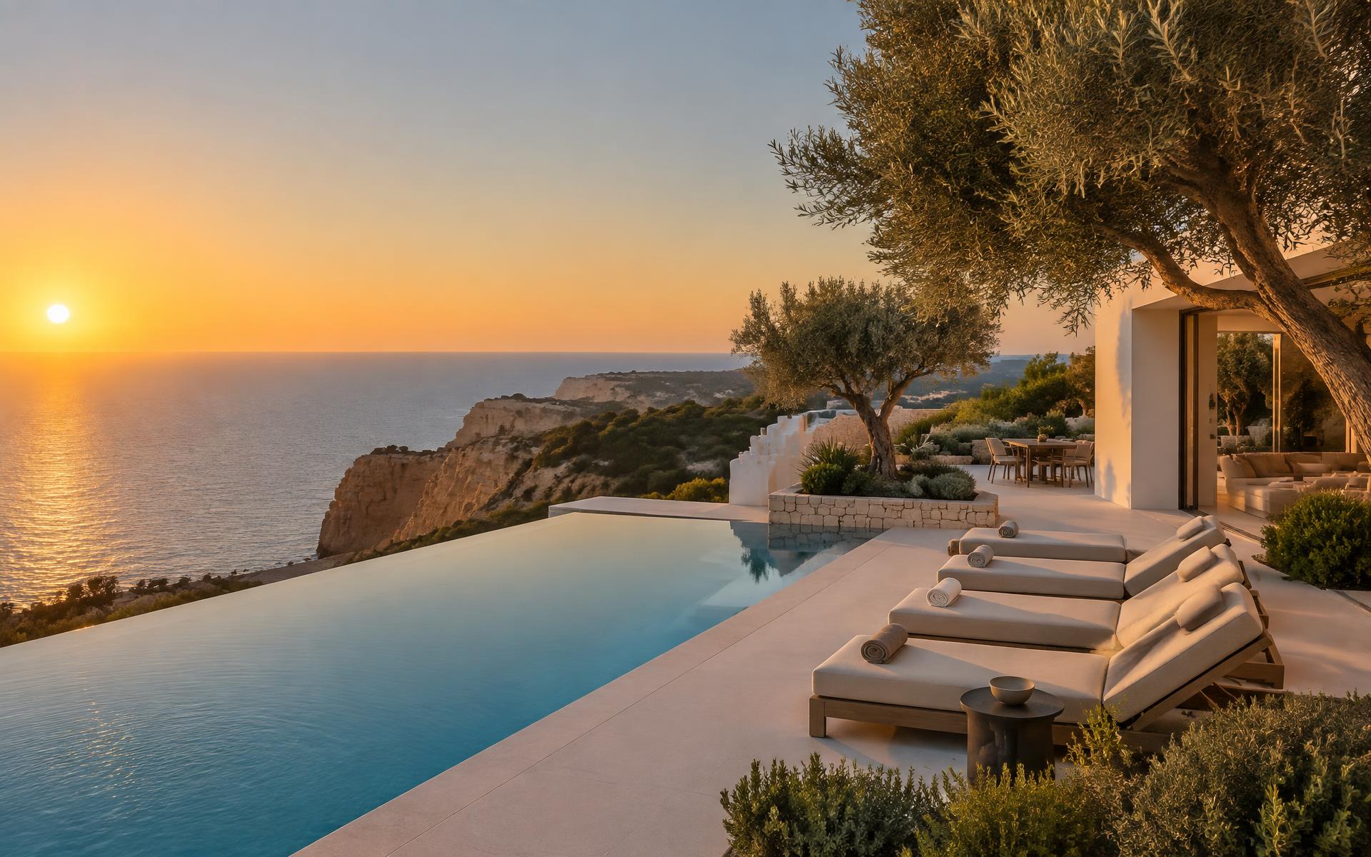 Villa com piscina infinita sobre o mar no Algarve